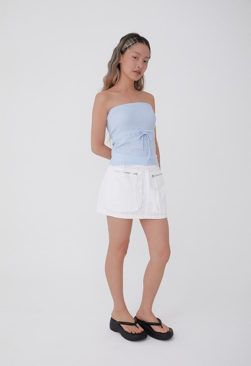 FUNFROMFUN WAFFLE TUBE TOP DELICATE BLUE 상품이미지5