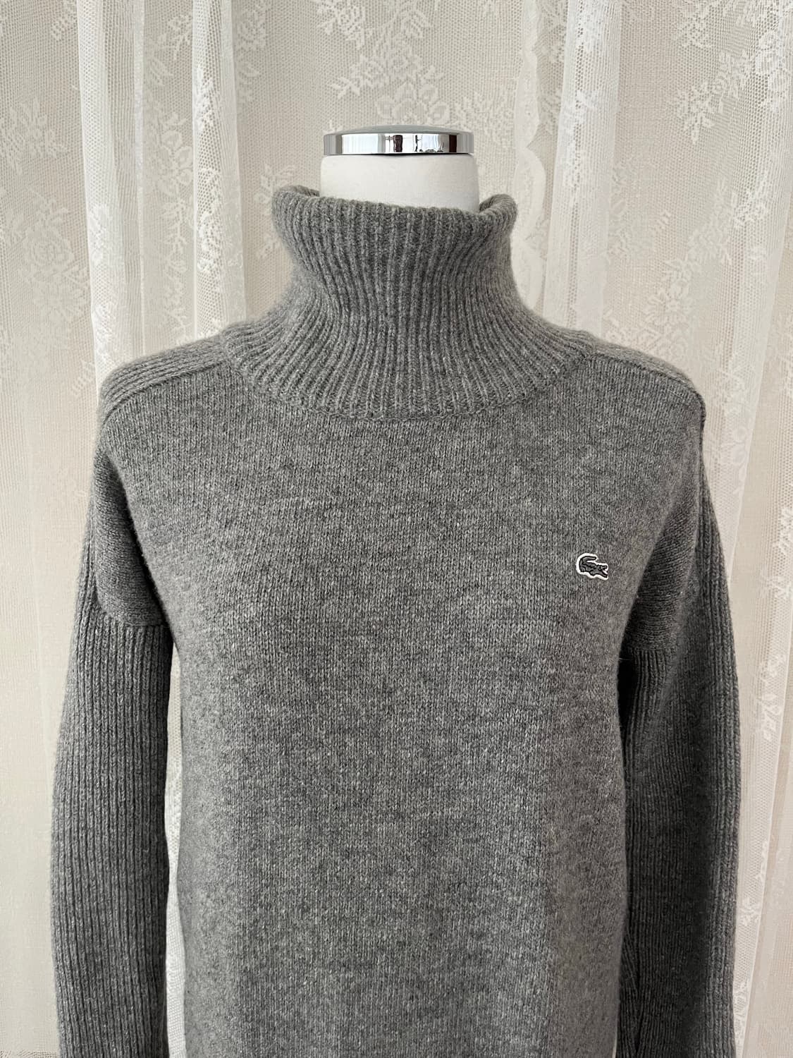 34) 라코스테 터틀넥 니트 원피스 그레이 상품이미지3