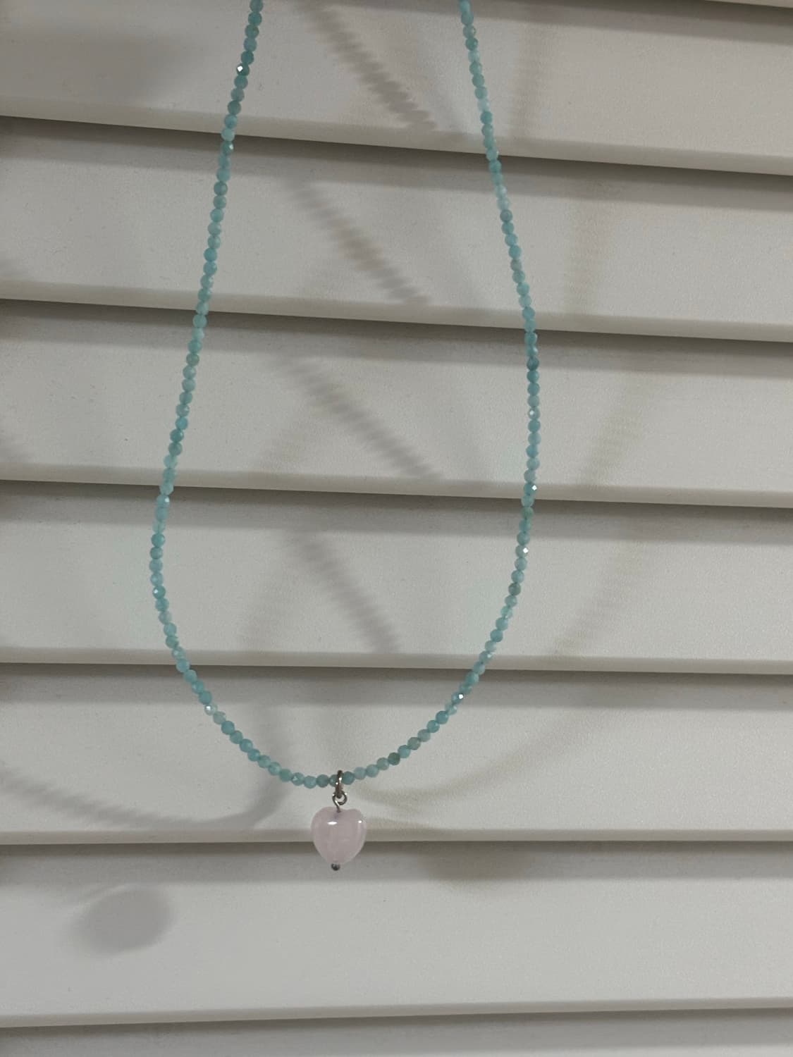은925 로즈쿼츠 원석 하트 팬던트 목걸이 상품이미지3