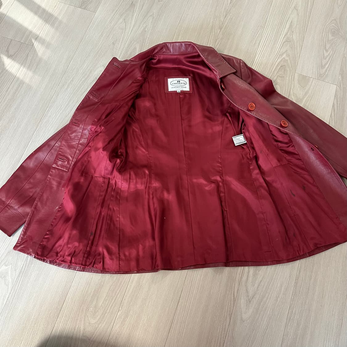 빈티지 이태리 레드 가죽자켓 상품이미지3