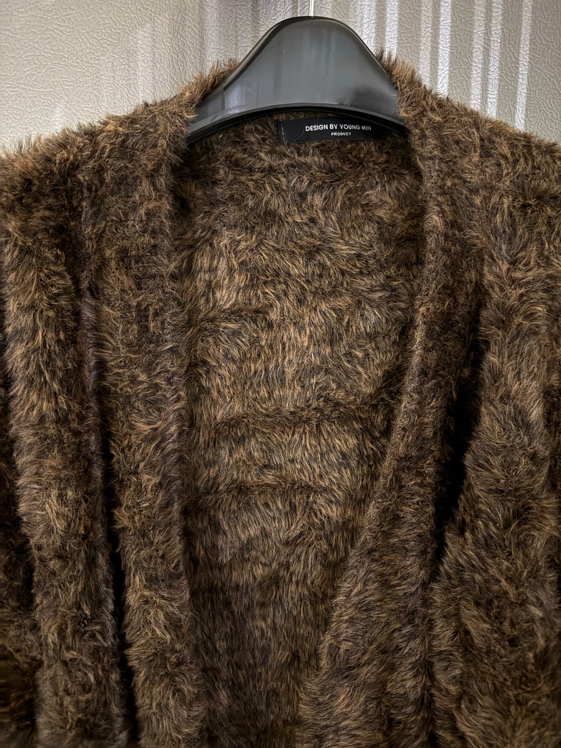 페이크퍼 오버핏 가디건 해칭룸 휴머니티999 상품이미지2