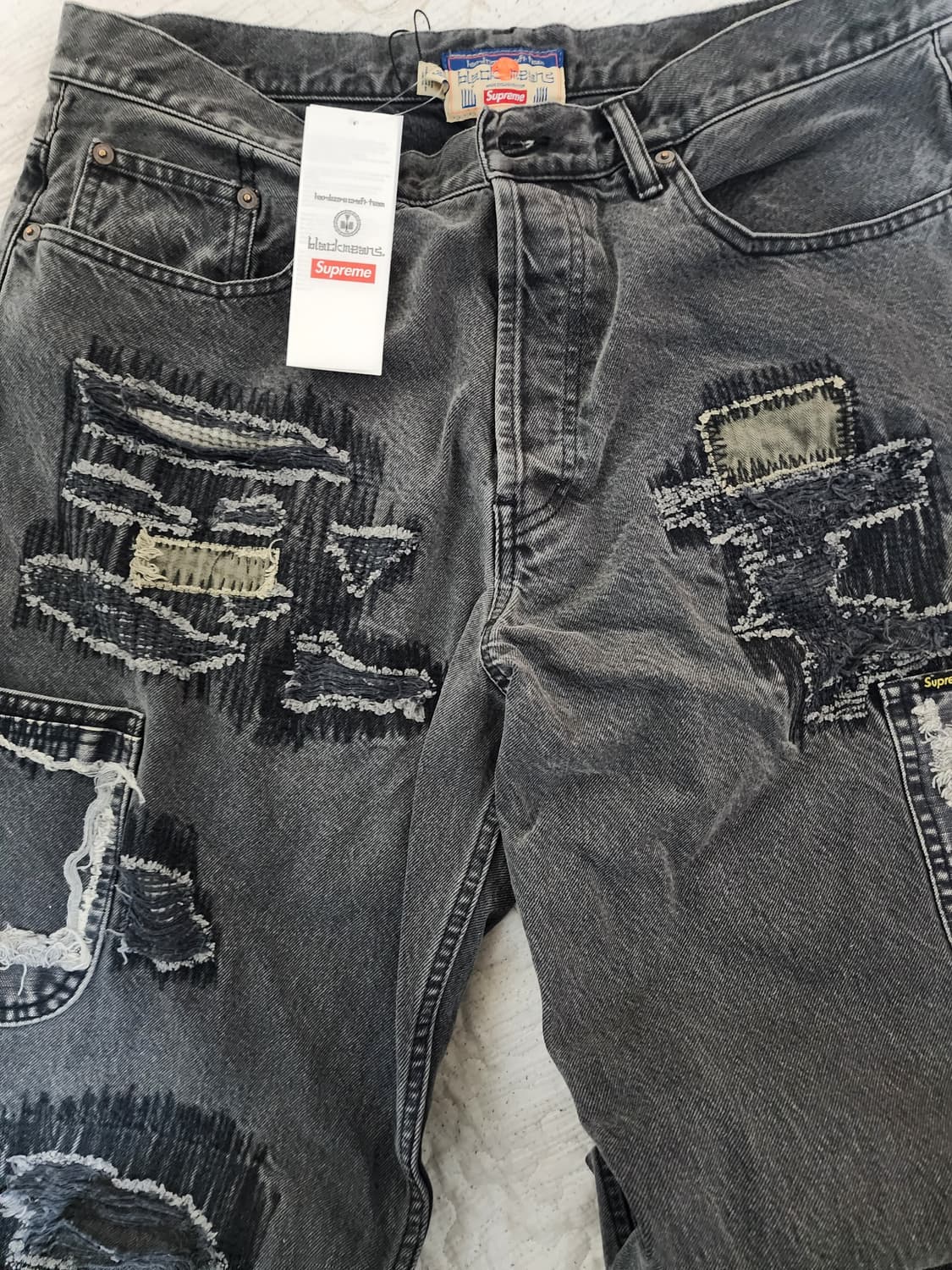 슈프림 블랙민즈 멘디드 루즈 핏 진 워시드 블랙 36 상품이미지8