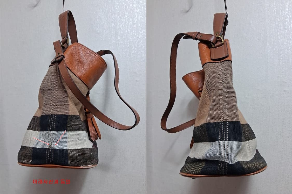 버버리 애쉬비 체크호보백 소가죽배색 큰사이즈 상품이미지2