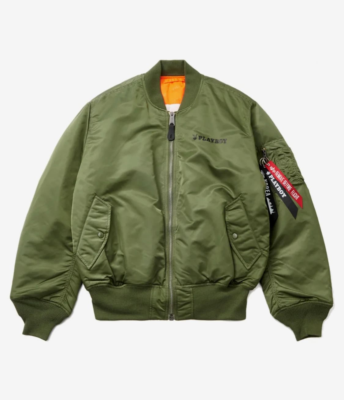 플레이보이 X 알파인더스트리 MA-1 자켓 카키 상품이미지9