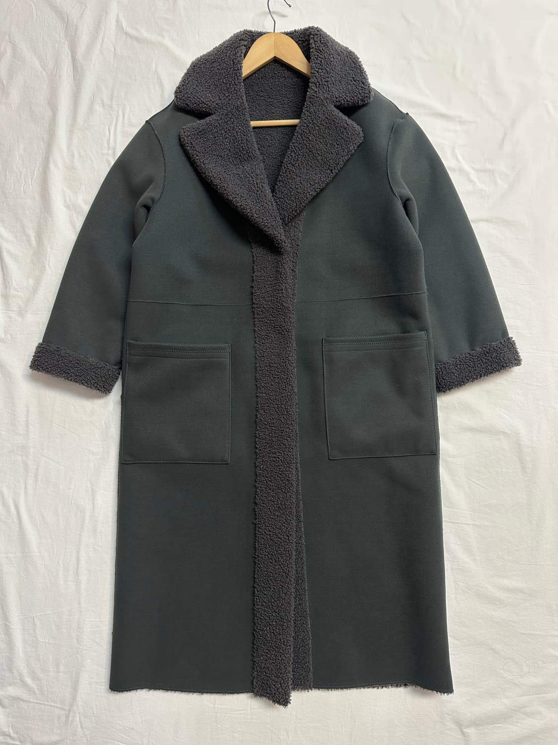 SOUP 양면 뽀글이 무스탕 코트 롱자켓 상품이미지4