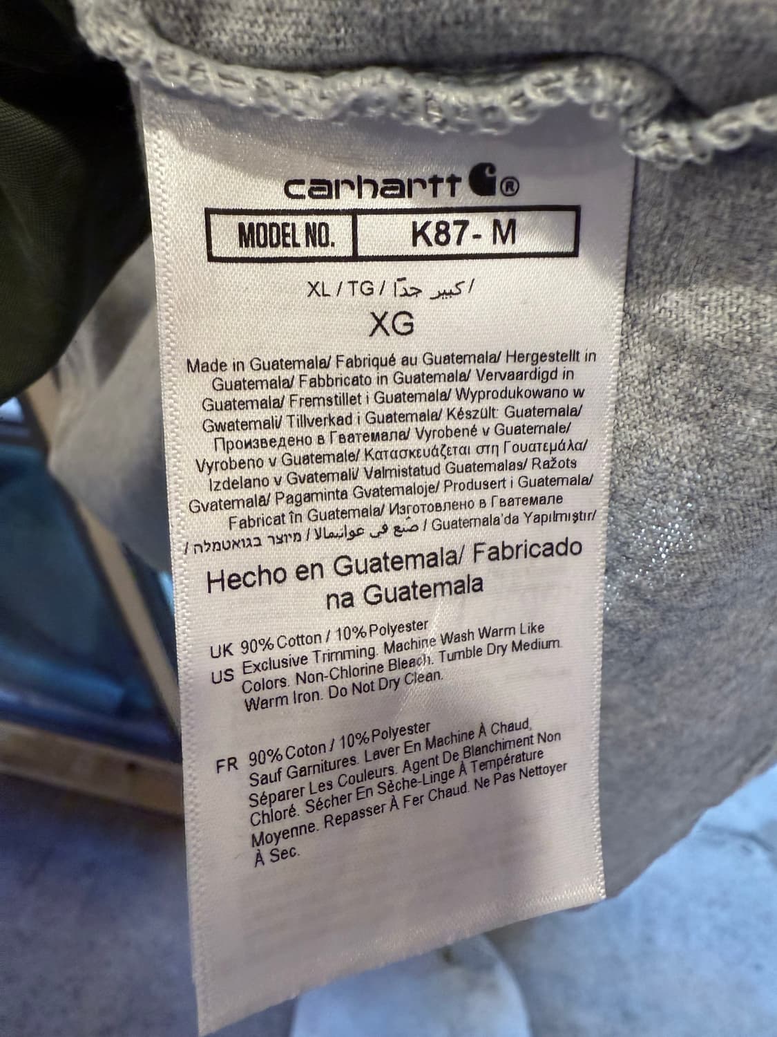 칼하트 그레이 반팔티 상품이미지3