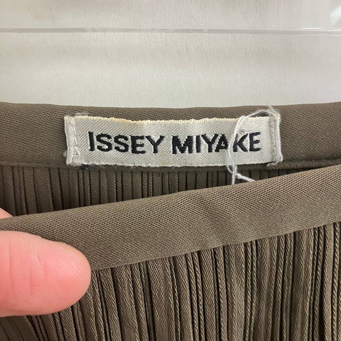 이세이 미야케 카키 플리츠 플리즈 미디 스커트 S 상품이미지3