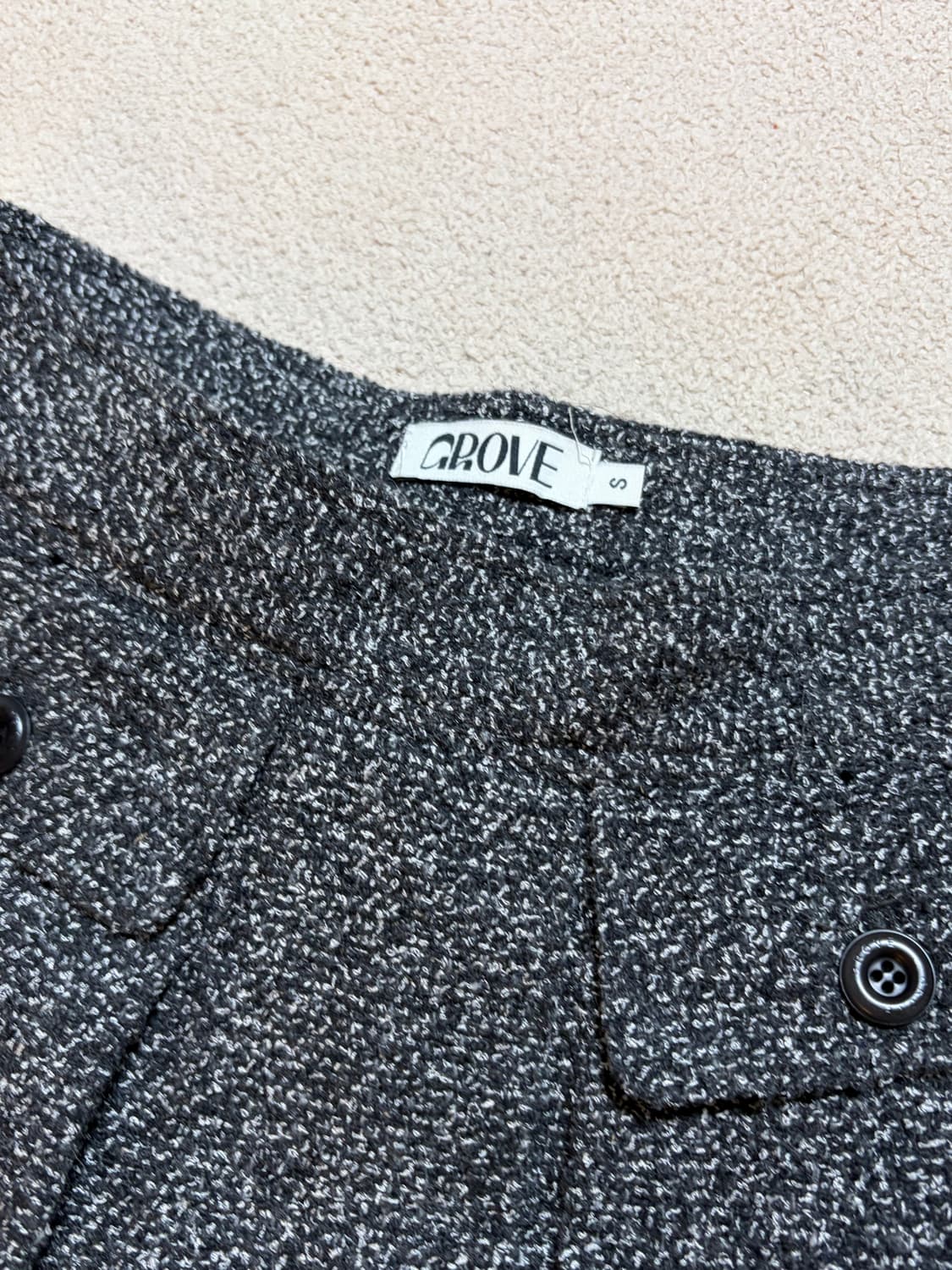 GROVE 트위드 플리츠 스커트 S 상품이미지2