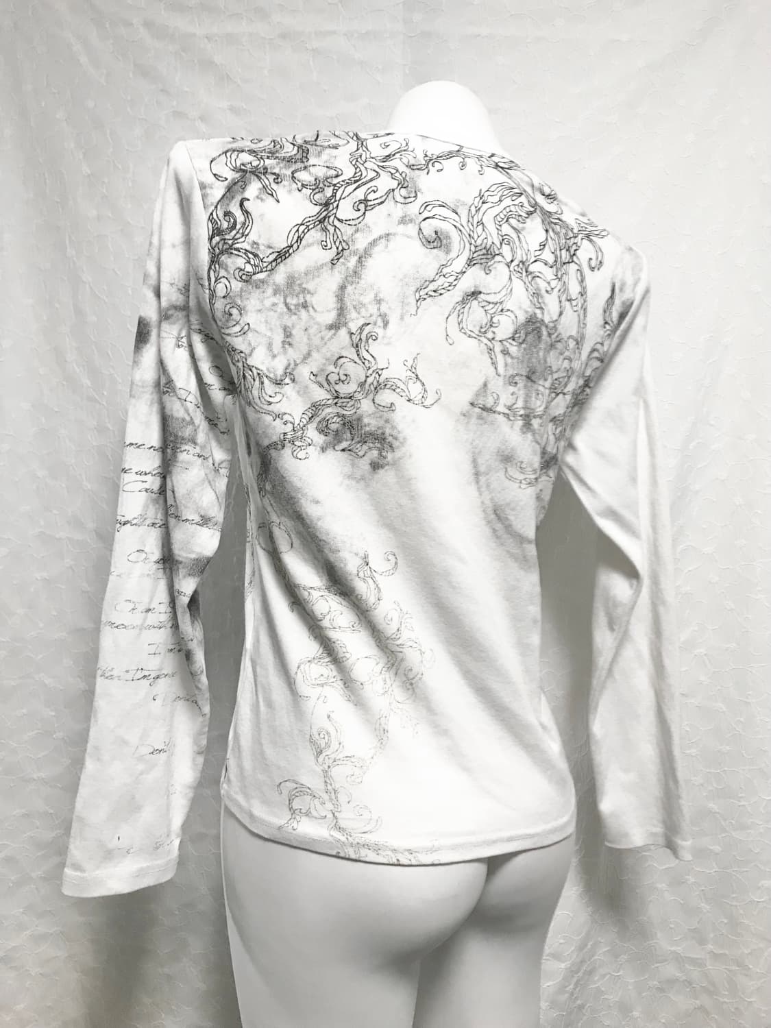 빈티지 펑크 레터링 스터드 자수 롱슬리브 탑 상품이미지5