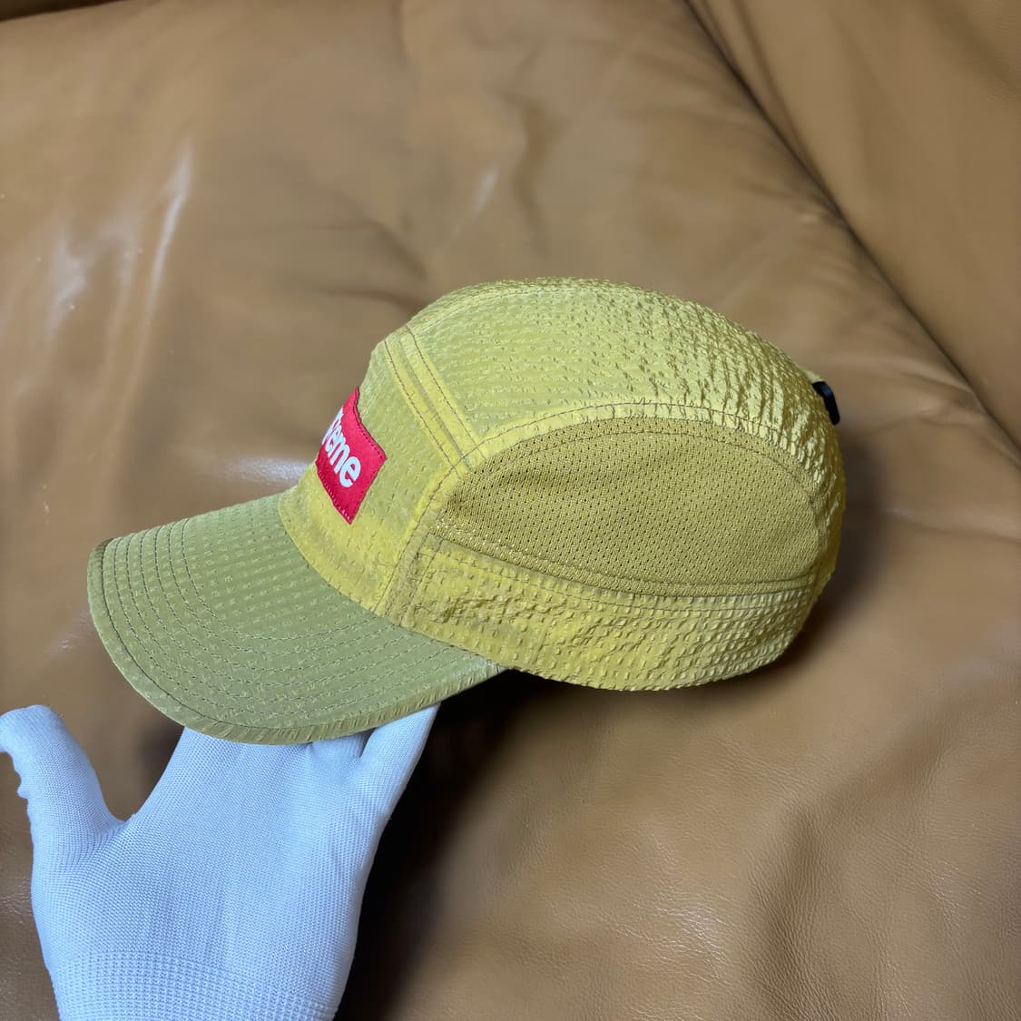 슈프림 캠프캡 모자 박스로고 시어서커 메쉬 탄 상품이미지4