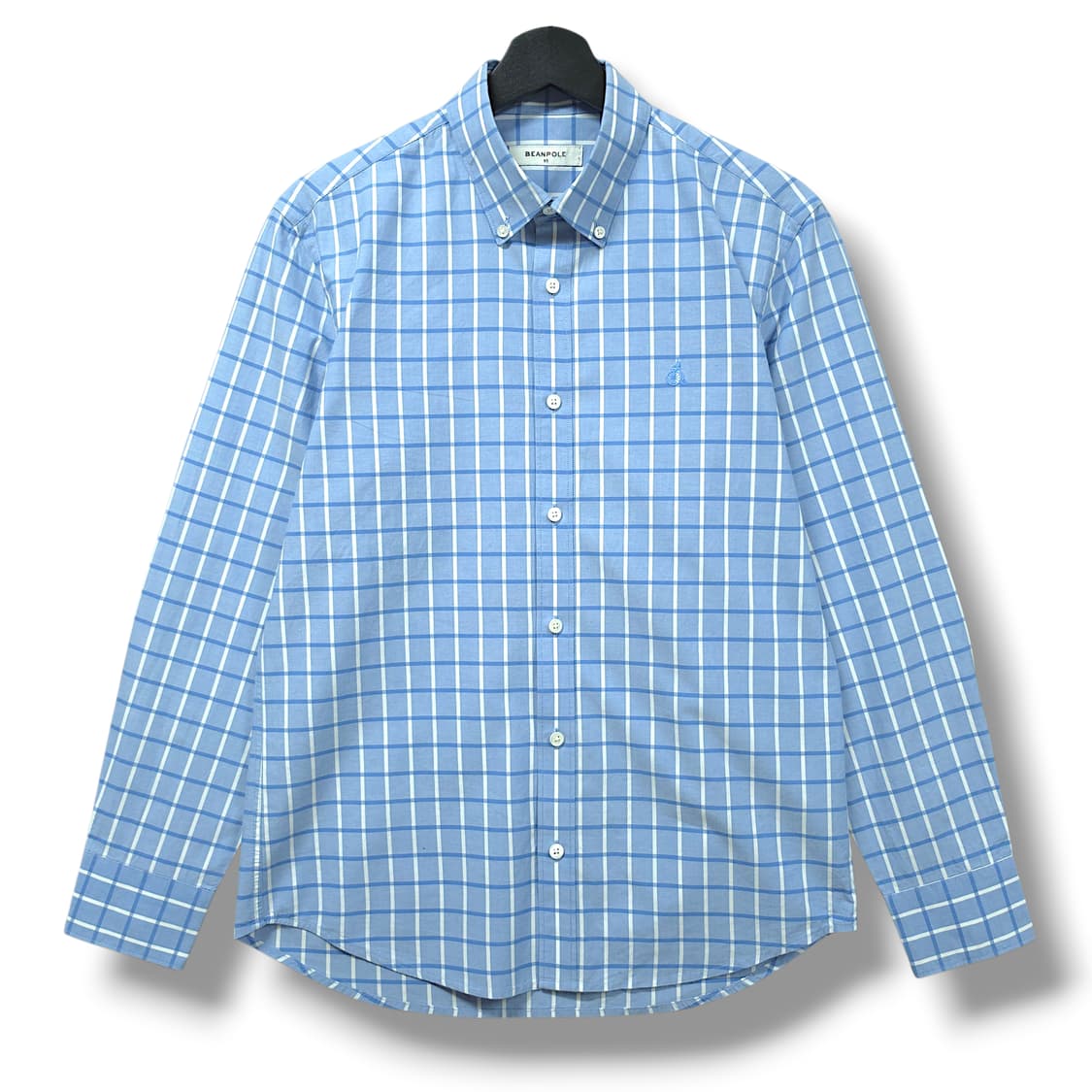 [95] 빈폴 스카이블루 체크 버튼다운 코튼 긴팔셔츠 상품이미지1