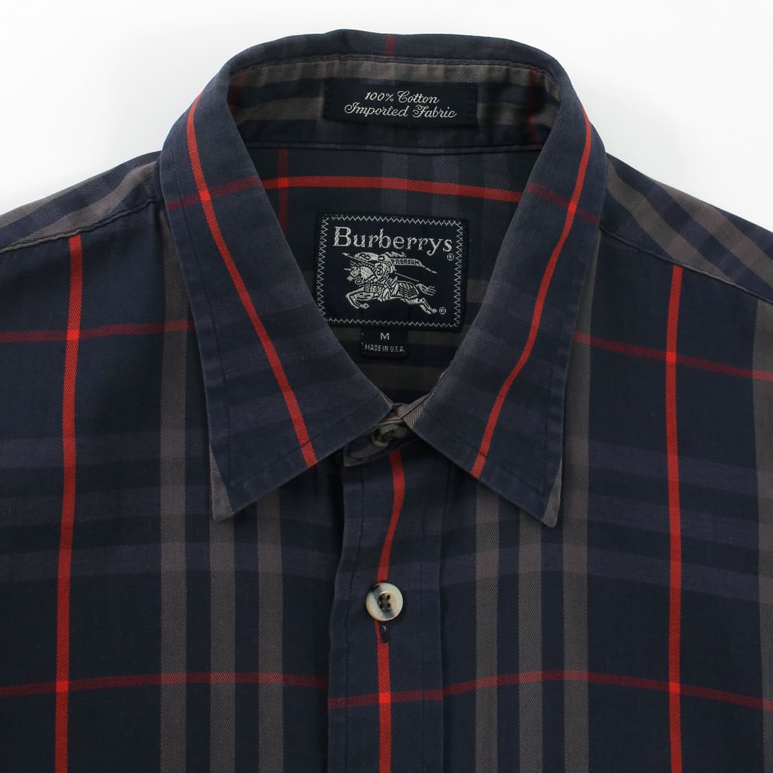 버버리 BURBERRY 빈티지 네이비 체크 셔츠 남방 상품이미지2