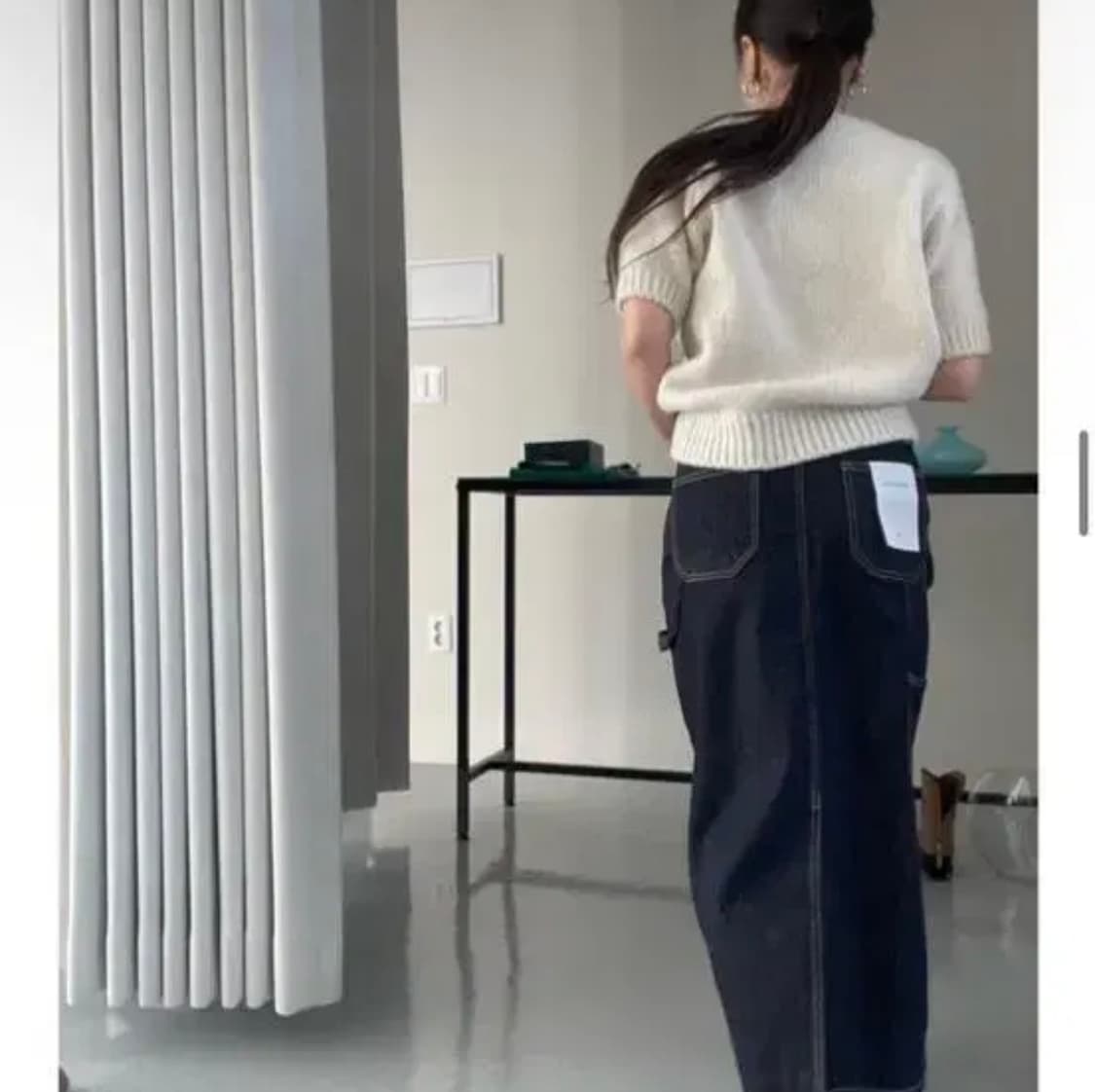 마이네임이즈 포켓 데님 롱스커트 상품이미지1