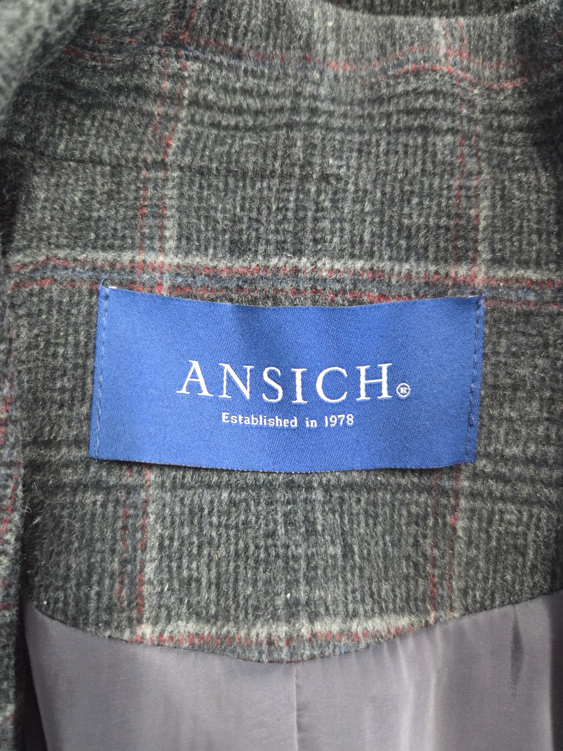 ANSICH 안지크 울 블렌드 체크 싱글 자켓 상품이미지6