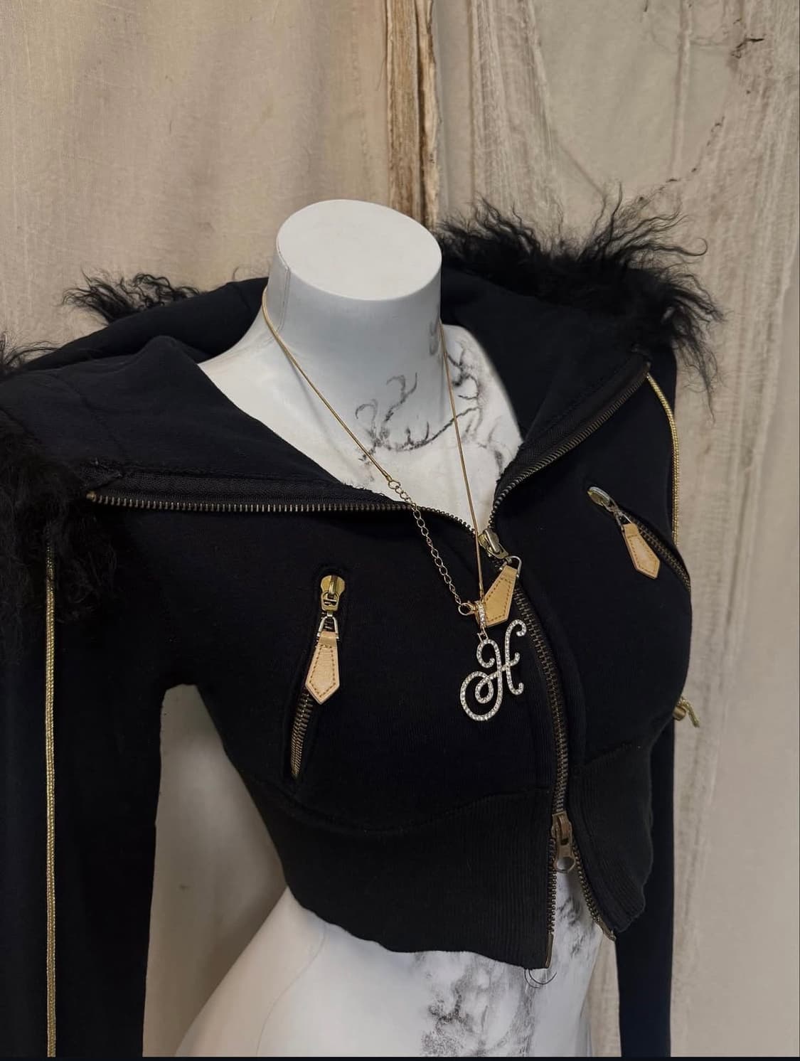 Lip Service Crop Fur Hoodie Zipup 상품이미지1