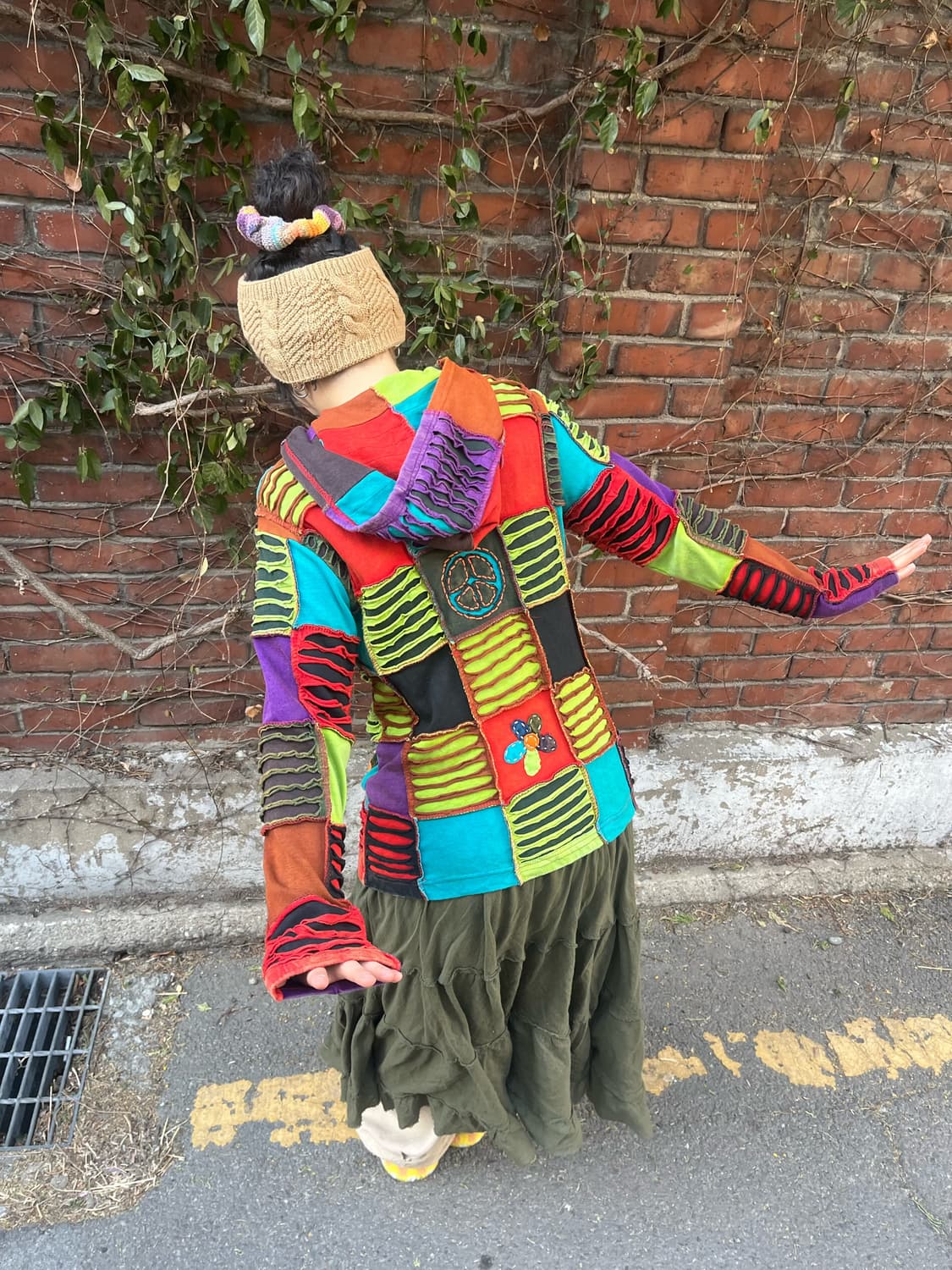 히피 패치워크 후드 집업 상품이미지8