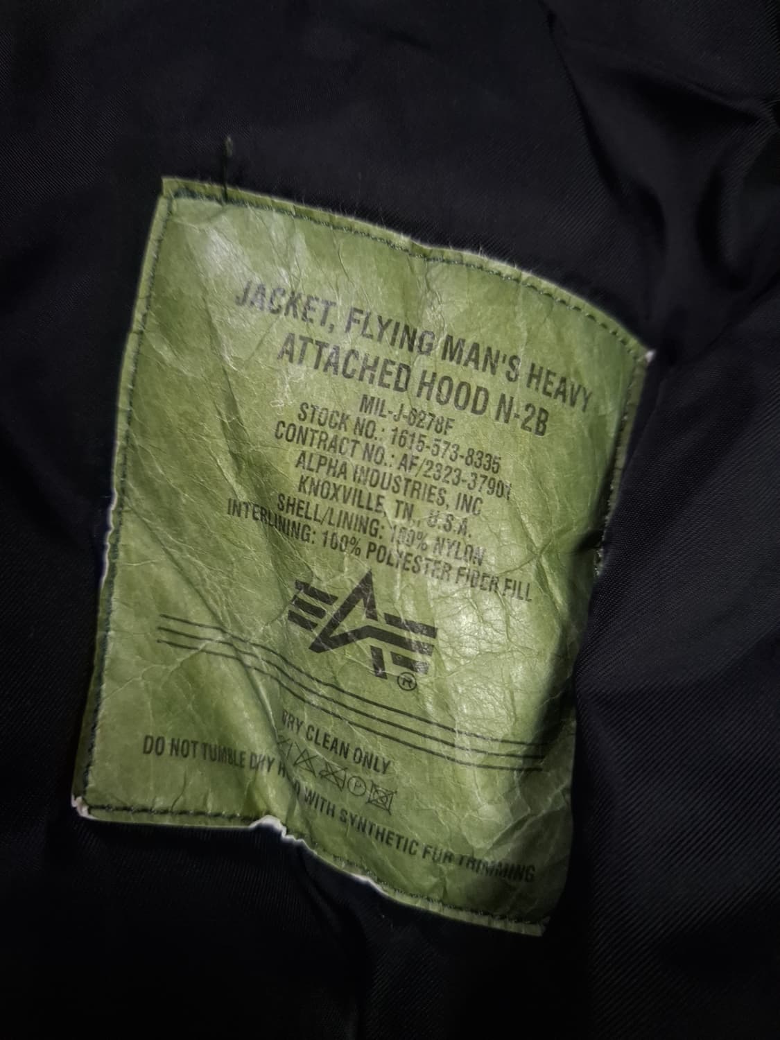 오리지날 민수용 알파사 블랙 N-2B 자켓 상품이미지5