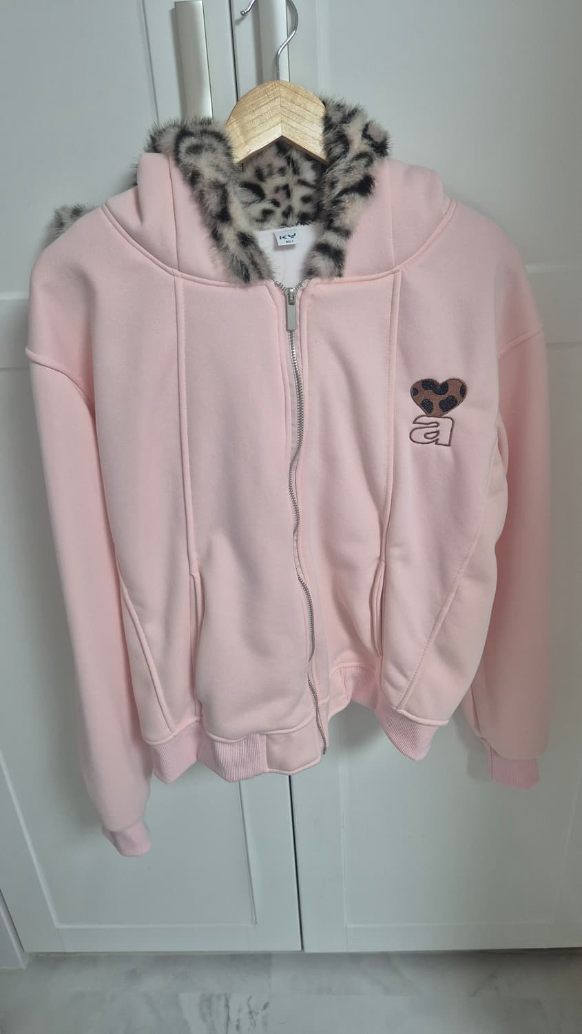 핑크 퍼 후드집업 상품이미지2