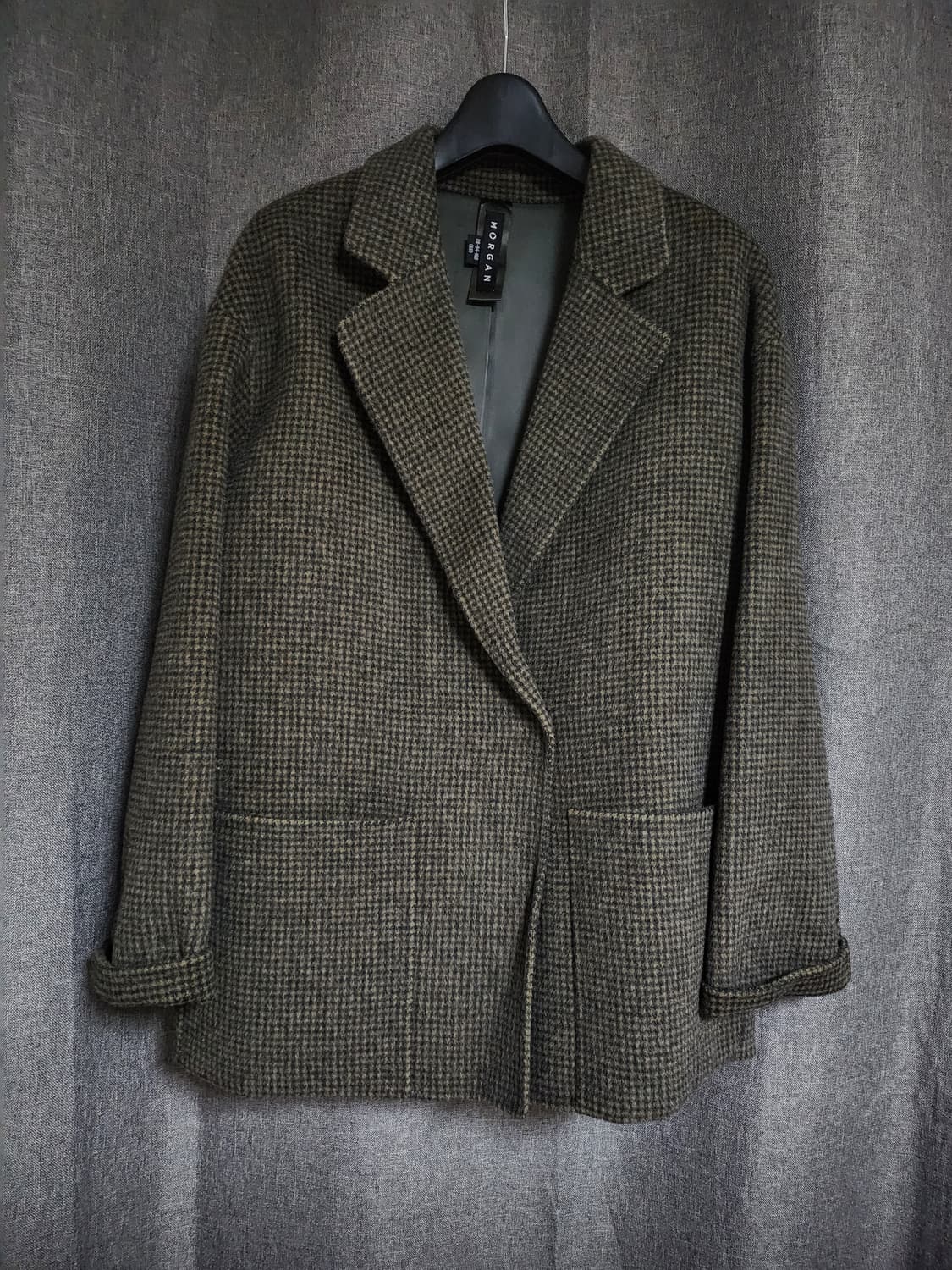 모르간 하운드체크 울알파카 자켓 상품이미지2