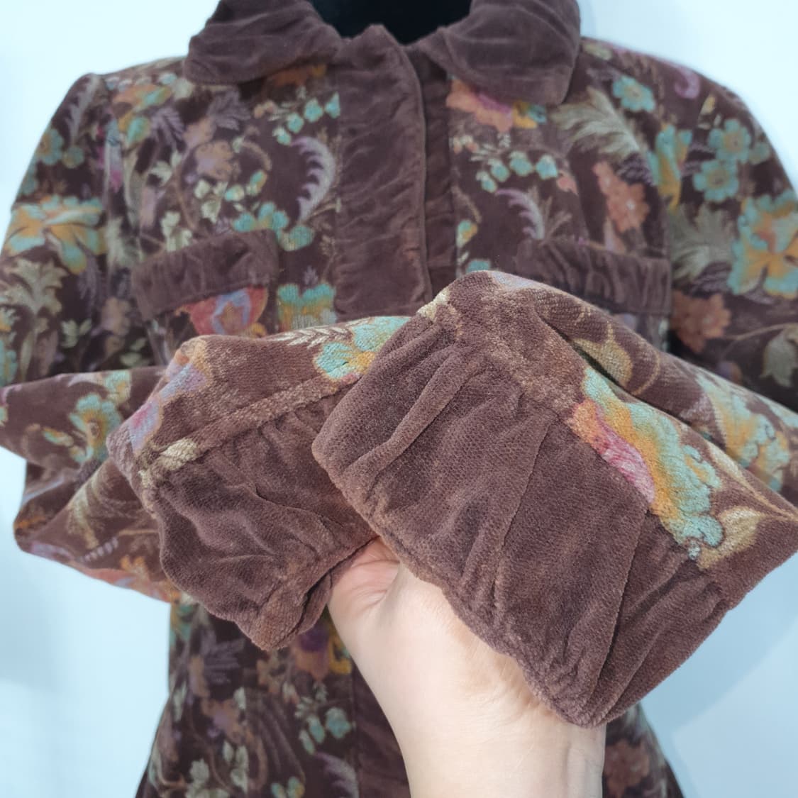 빈티지 플로럴 페이즐리 벨벳 자켓 오일릴리 에트로 모리걸 오리엔탈 그런지 상품이미지7