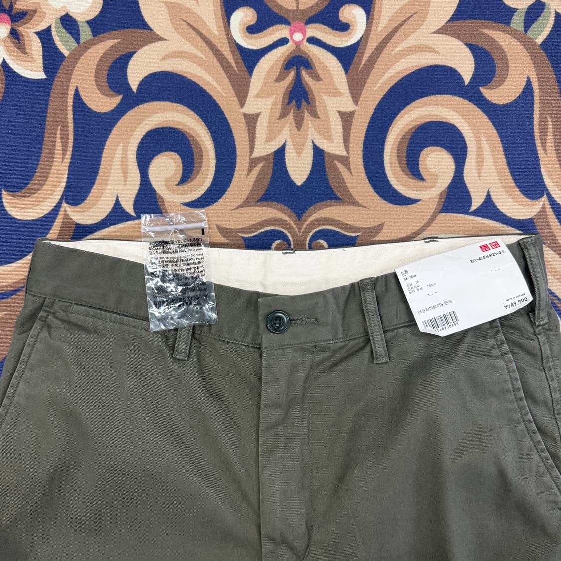 (30)유니클로 Uniqlo 빈티지 노턱 치노팬츠(올리브,새상품) 상품이미지2