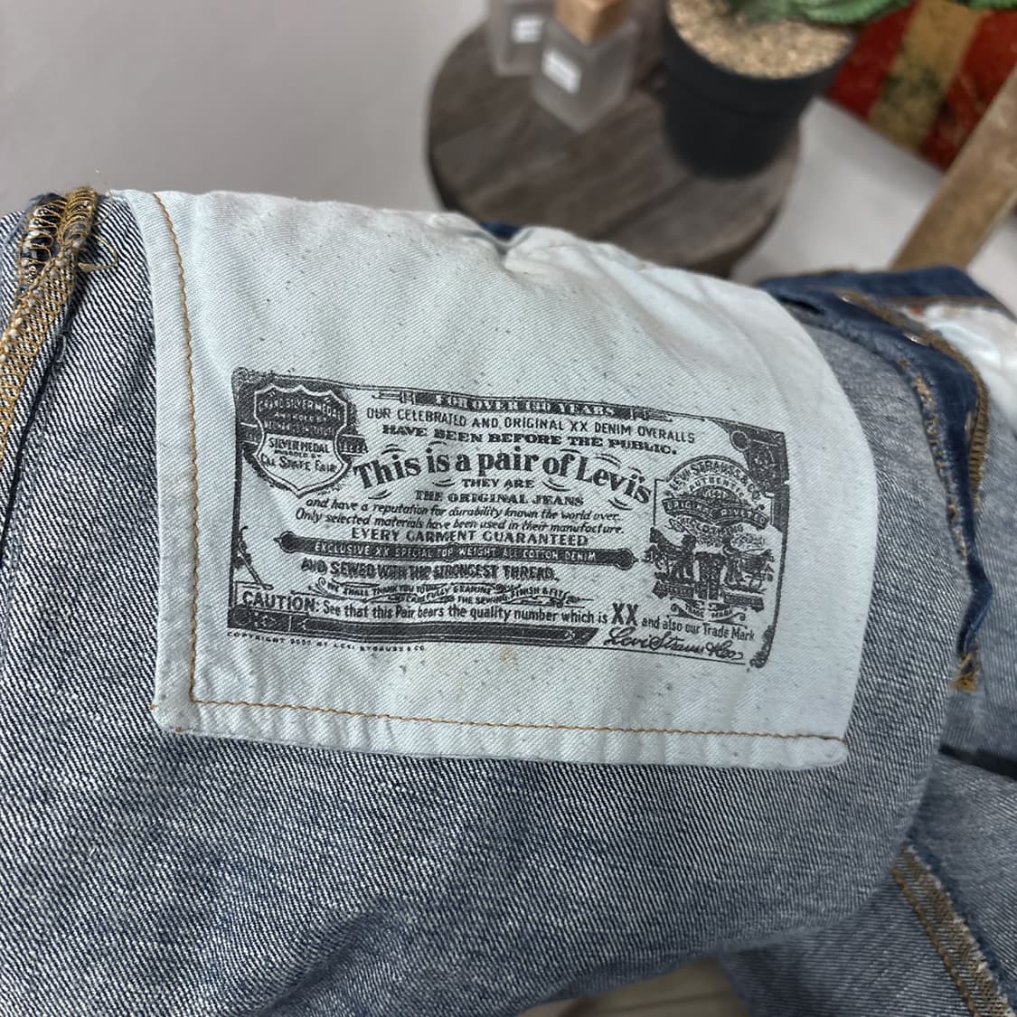 빈티지 리바이스 501 헤비 위스커링 샌드워싱 데님팬츠 N567 상품이미지10