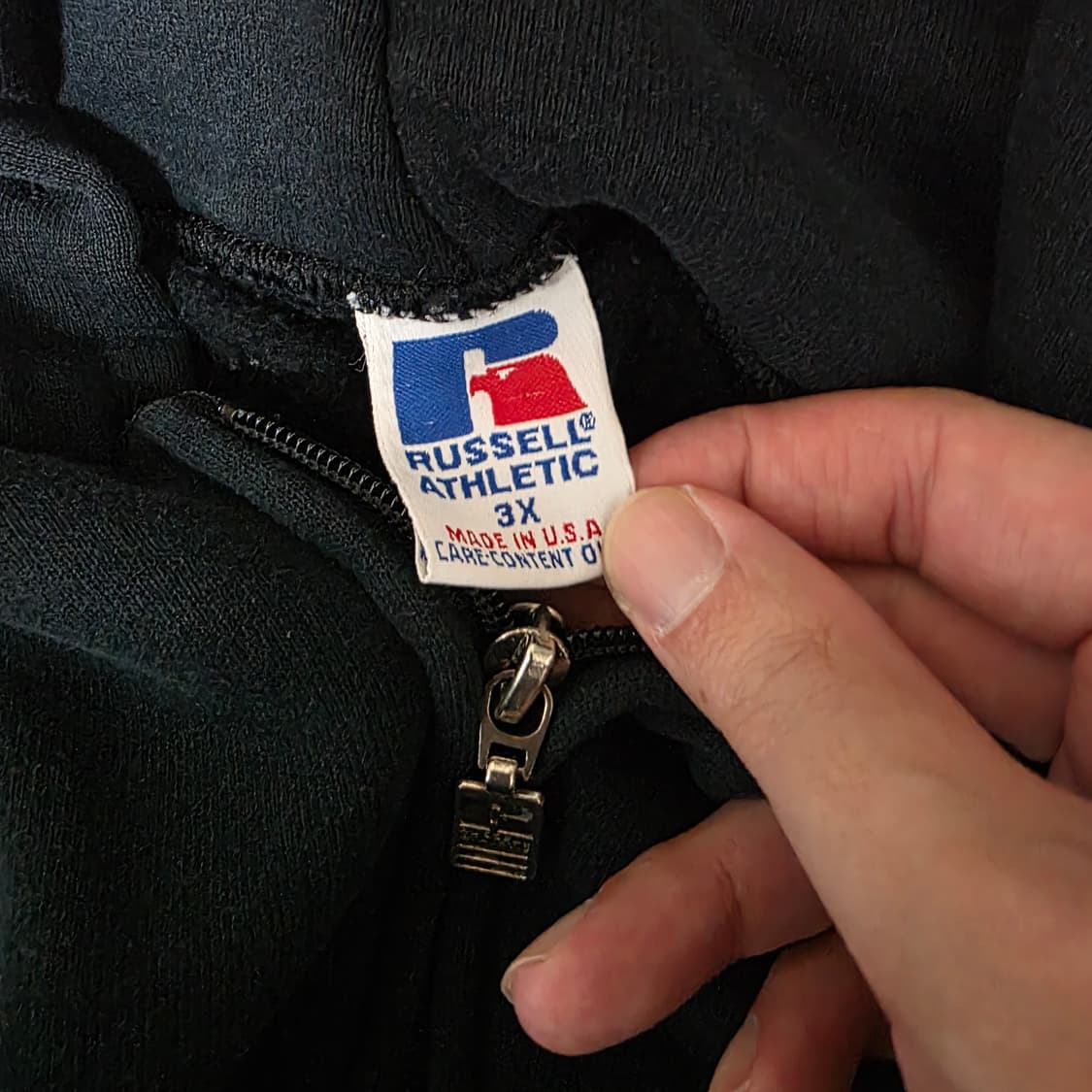 [XXXL] 90s USA 빈티지 러셀 애슬레틱 후드집업 블랙 빅사이즈 상품이미지7