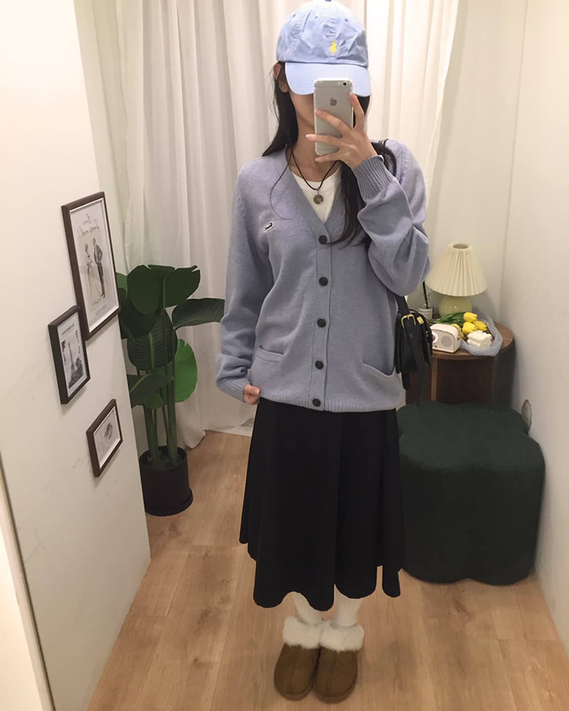 공용 라코스테 V넥 가디건 95 상품이미지1