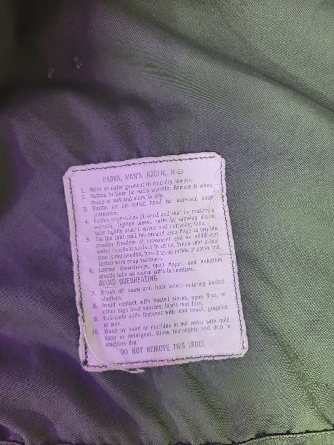 미군 오리지널 m65 피쉬테일 1세대 은지퍼 개파카 알파 인더스트리 xs 상품이미지4