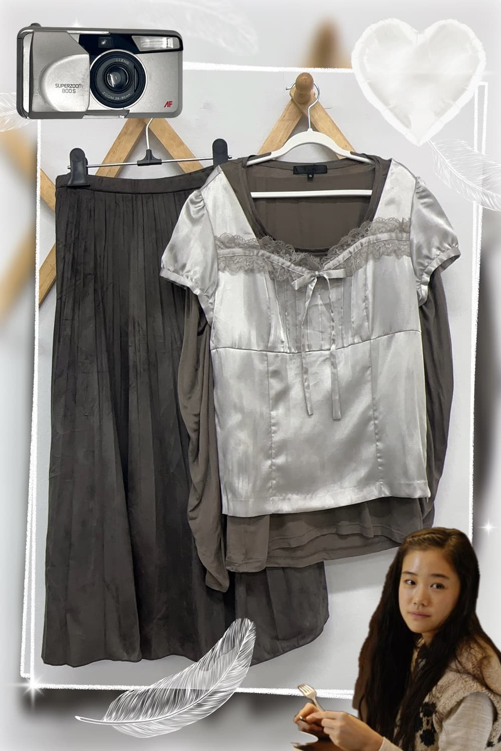 🤎라떼갸루 코디세트🤎 블라우스 프릴 로맨틱  상품이미지1