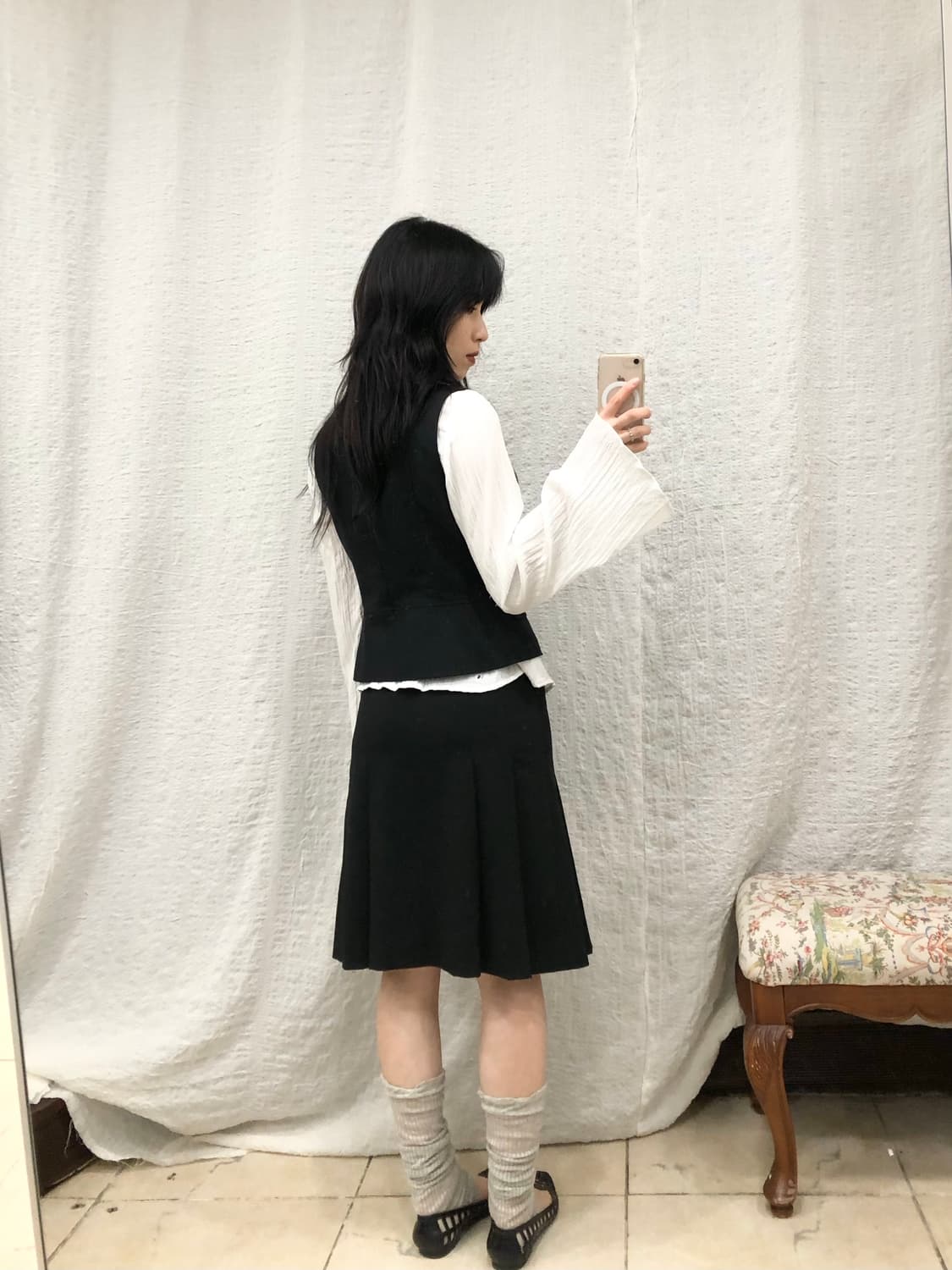 Belted buttons midi skirt 상품이미지4