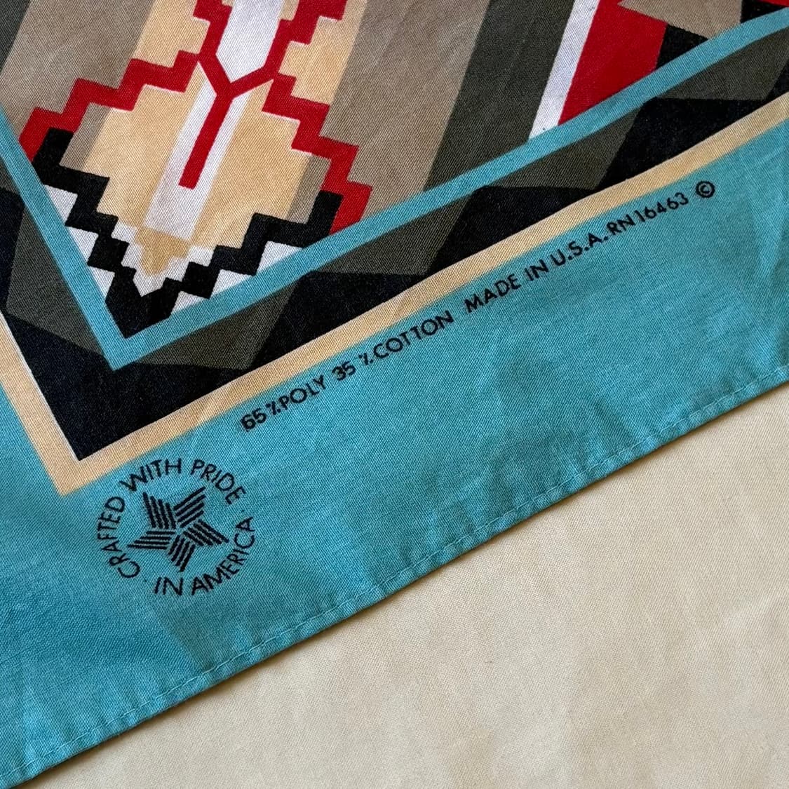 80s USA WAMCRAFT 아메리칸 네이티브 나바호 반다나 상품이미지3