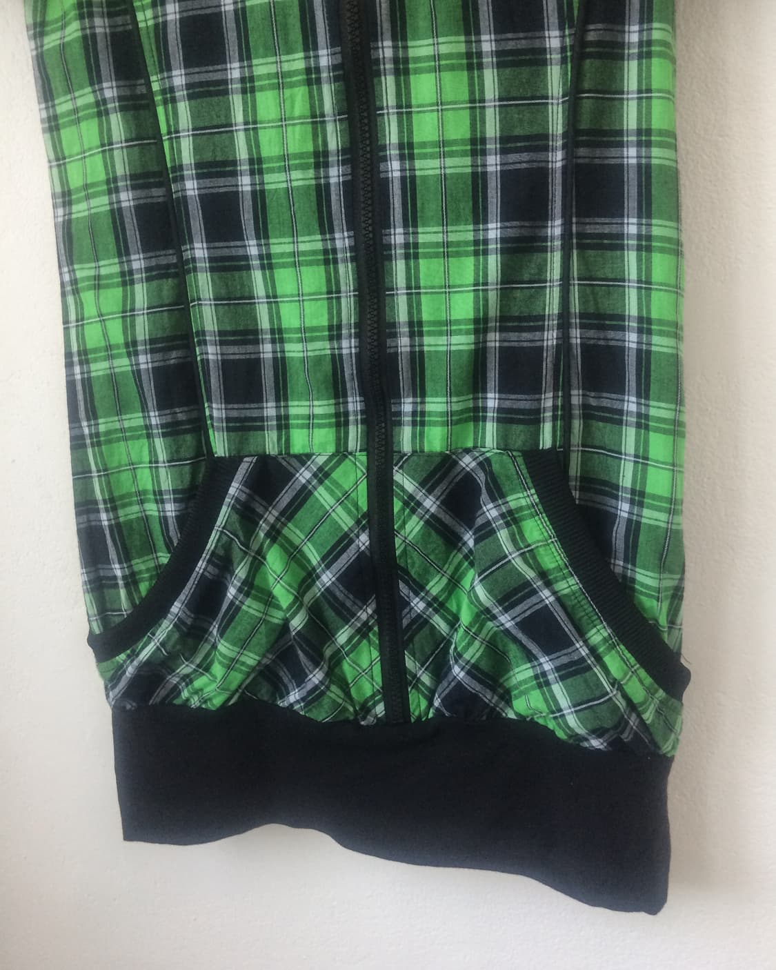 Check pattern hood zip up onepiece 상품이미지3