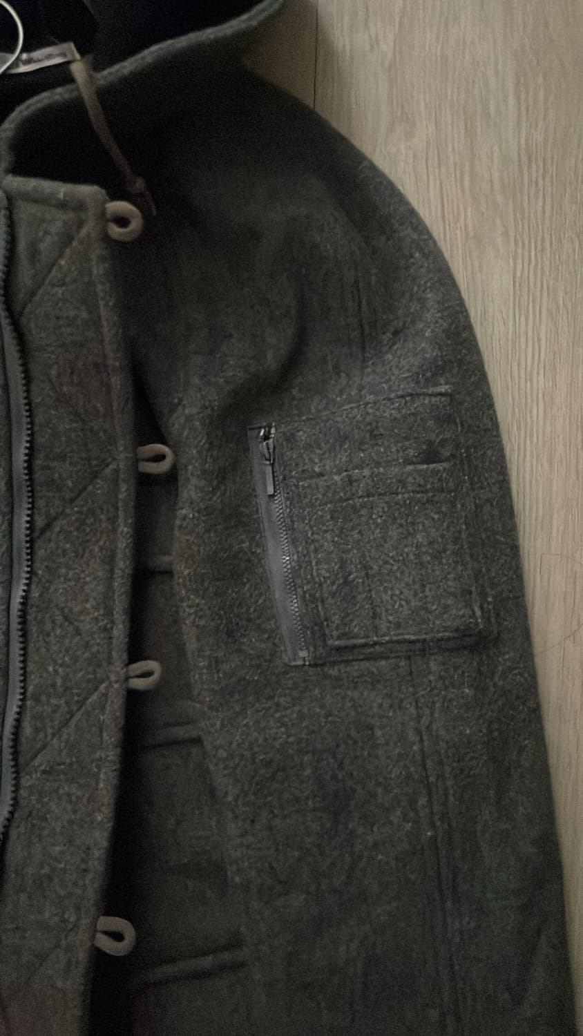 빈티지 회색 포켓 후드 코트 상품이미지4