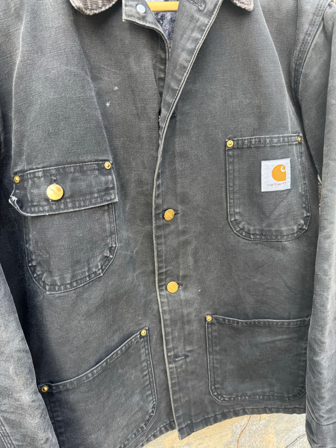 90s 칼하트 빈티지 c01 blk 페이딩 초어 워크 자켓 상품이미지5