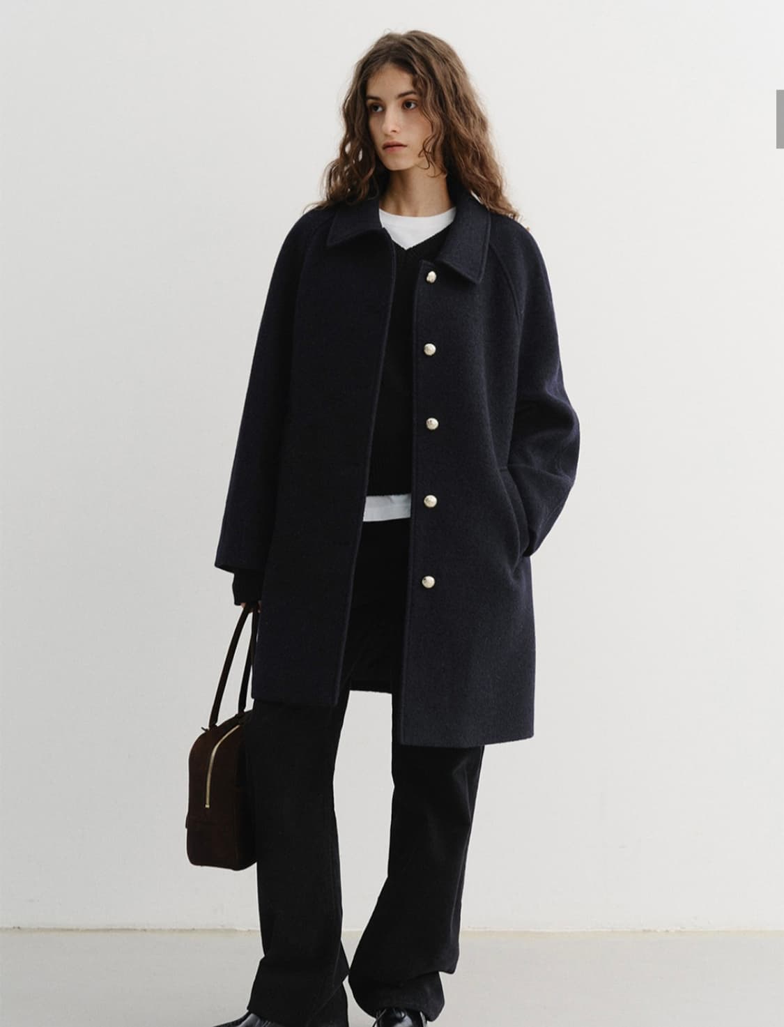 25FW 던스트 부클 울 하프코트 네이비 상품이미지3