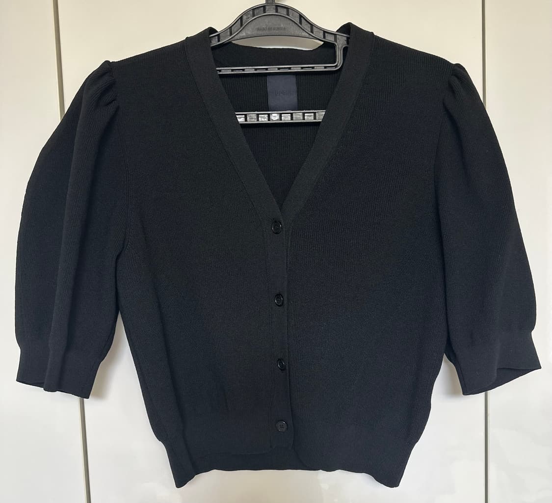 jjuunj 준지퍼프 반팔 가디건 블랙 상품이미지5