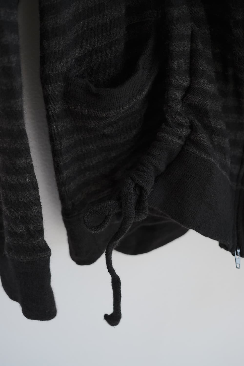 Shirring stripe wool hood zip-up 상품이미지7