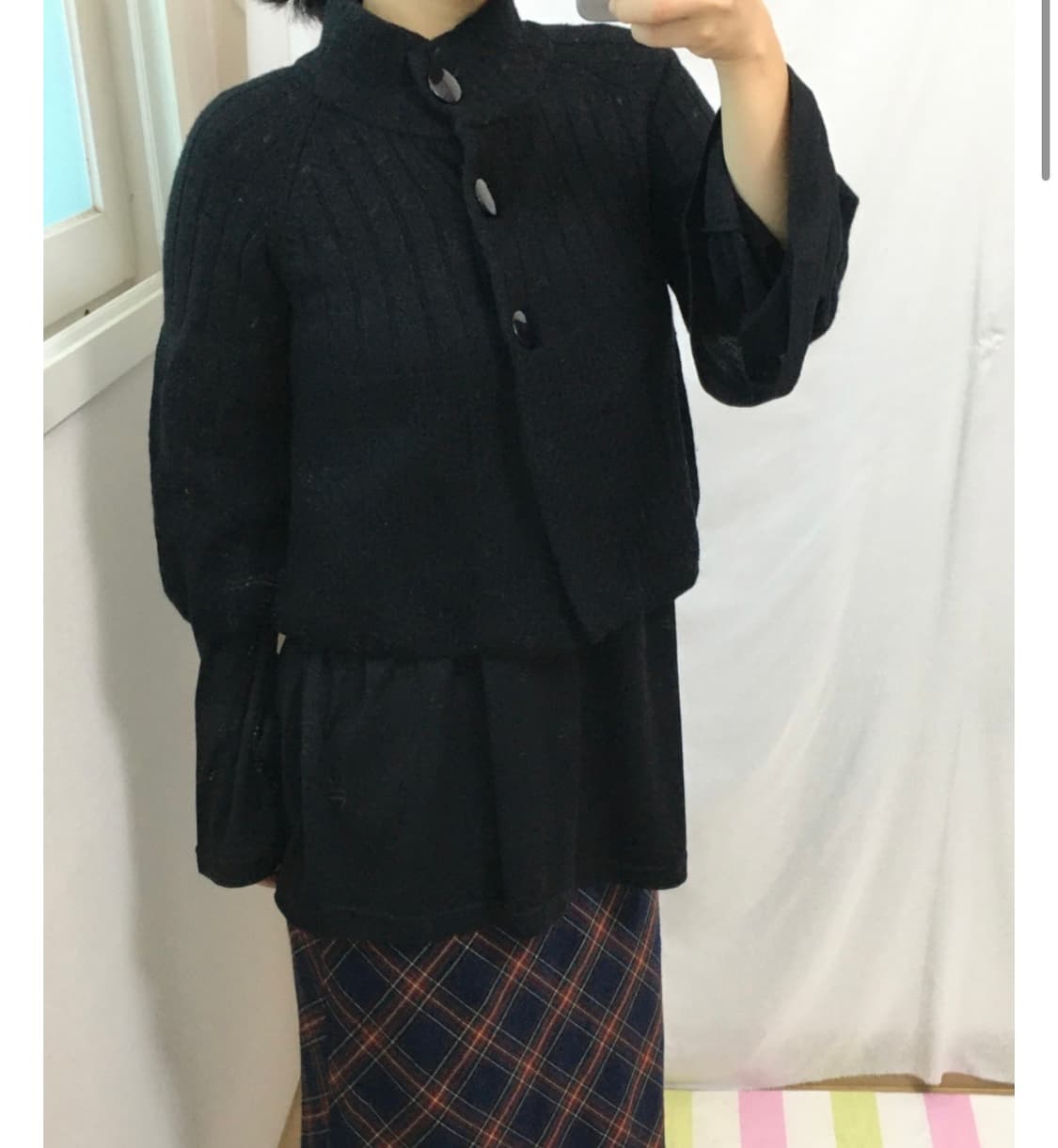 빈티지 플레어 7부 니트가디건 상품이미지1