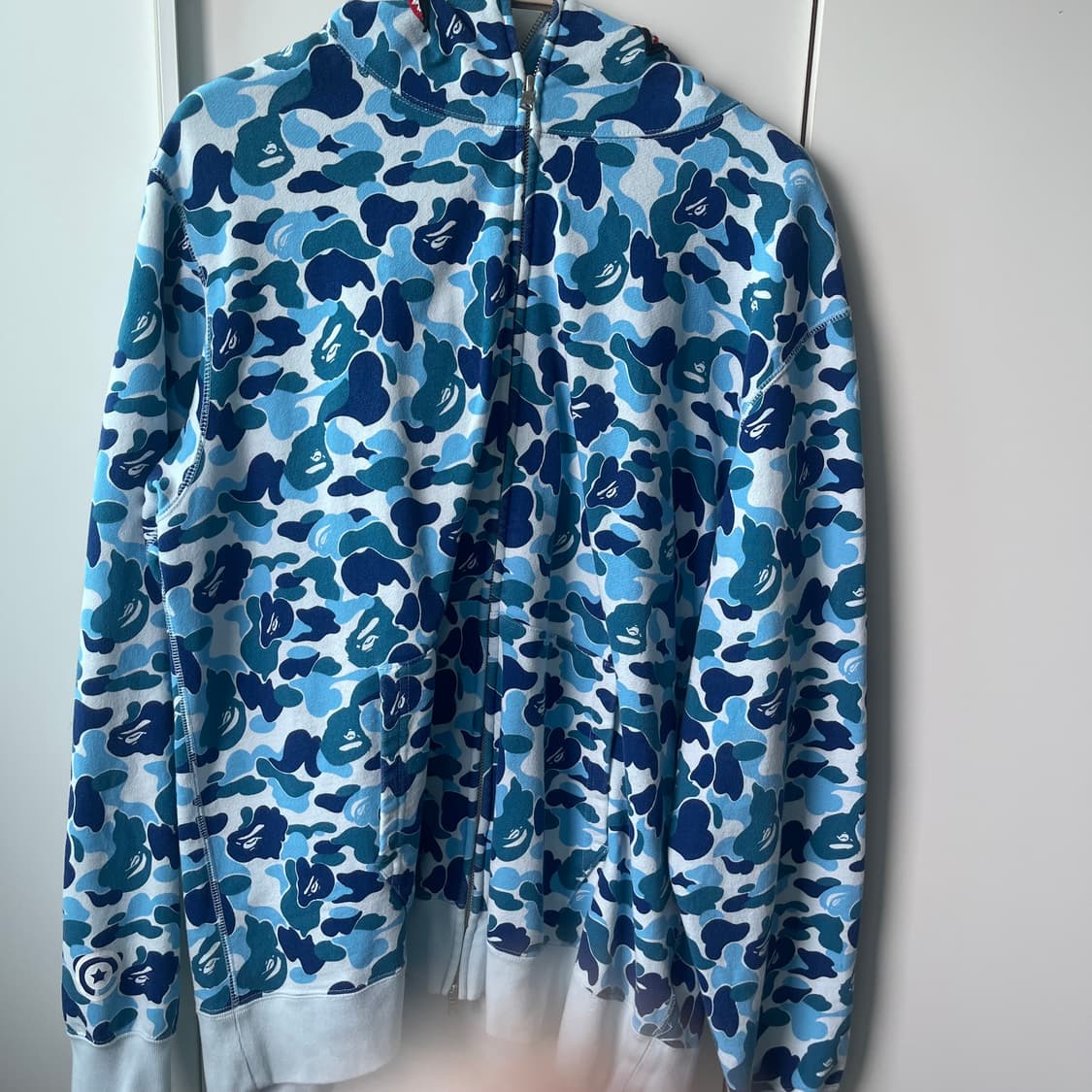 베이프 ABC 컬러 카모 샤크 후드집업 블루 청계 2XL(XXL) 상품이미지3