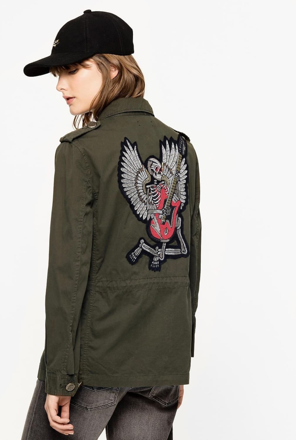 쟈딕앤볼테르 등판 해골 엔젤 자수 밀리터리 야상 상품이미지1