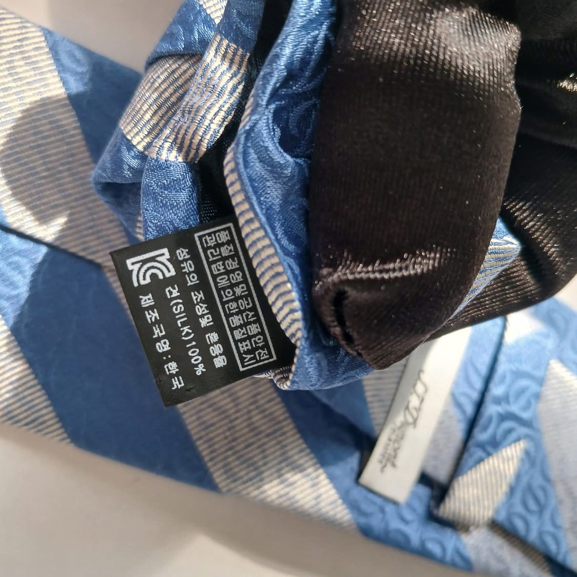 에스.티. 듀퐁 실크 블루 로고 패턴 넥타이 8cm S~A+등급 E823 상품이미지10