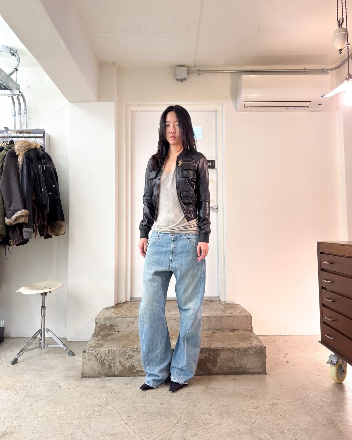 DSQUARED2 Leather Bomber Jacket/ 38 상품이미지7