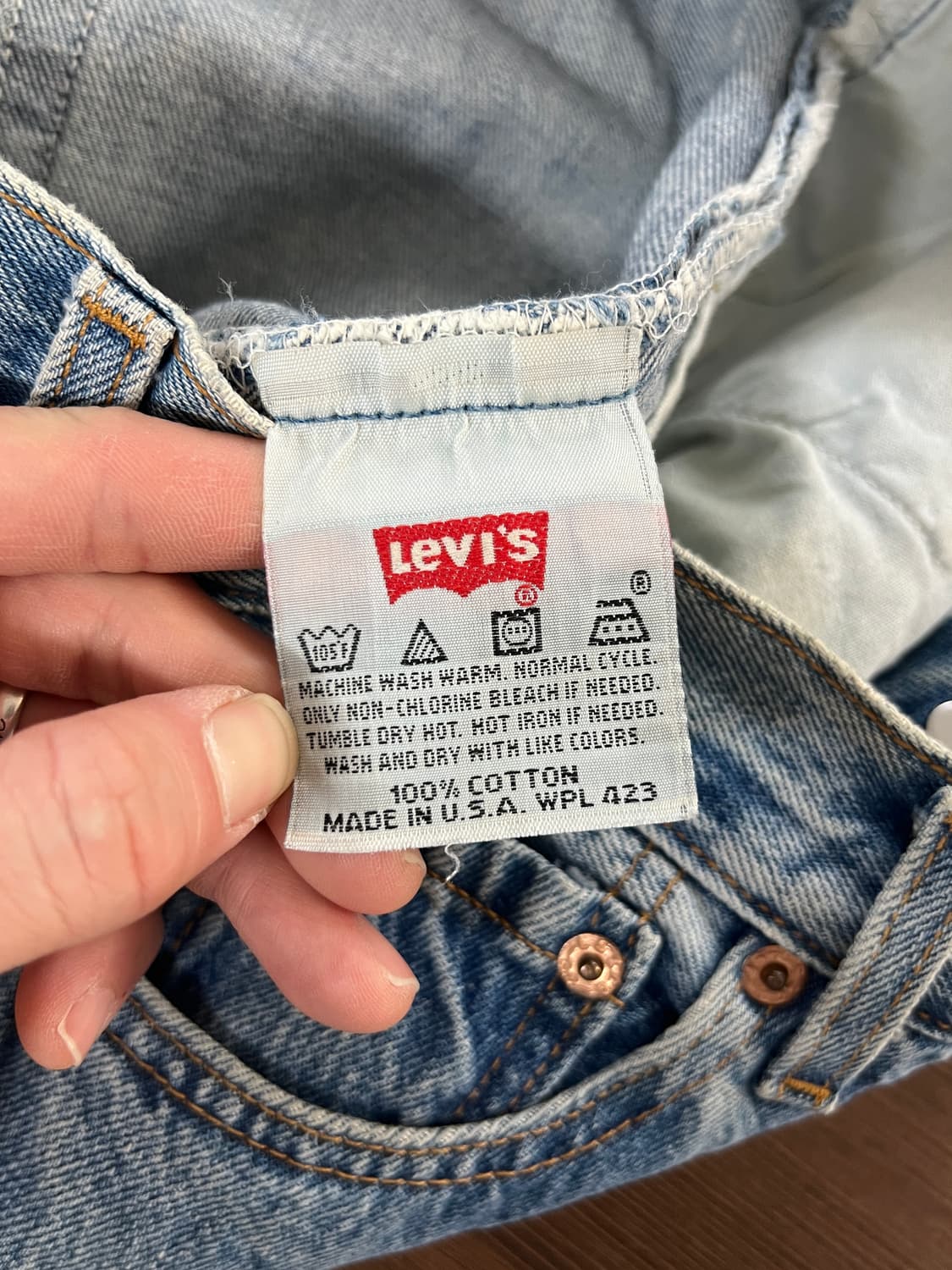 90s USA Levis 리바이스 501 스트레이트 연청 데님 팬츠 상품이미지7