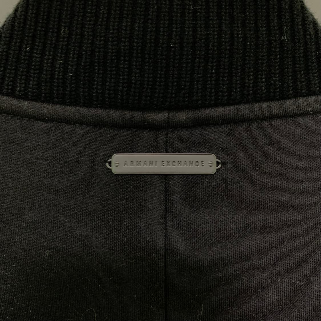 아르마니 익스체인지 면 혼방 블랙 버튼 봄버 자켓 남성 M 남녀공용 상품이미지5