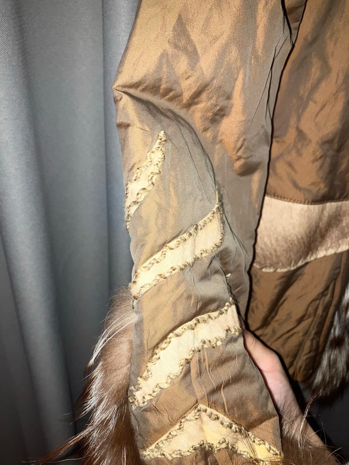 빈티지 y2k 보헤미안 히피깔 퍼코트(누빔o) 상품이미지4