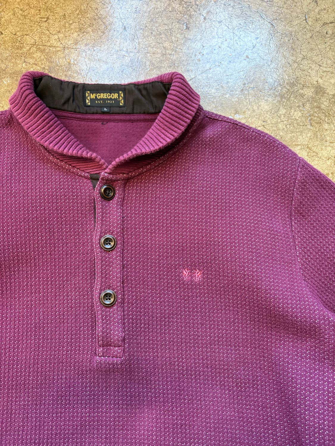 맥그리거 숄카라 헨리넥 다크 핑크 스웻 니트 상품이미지3