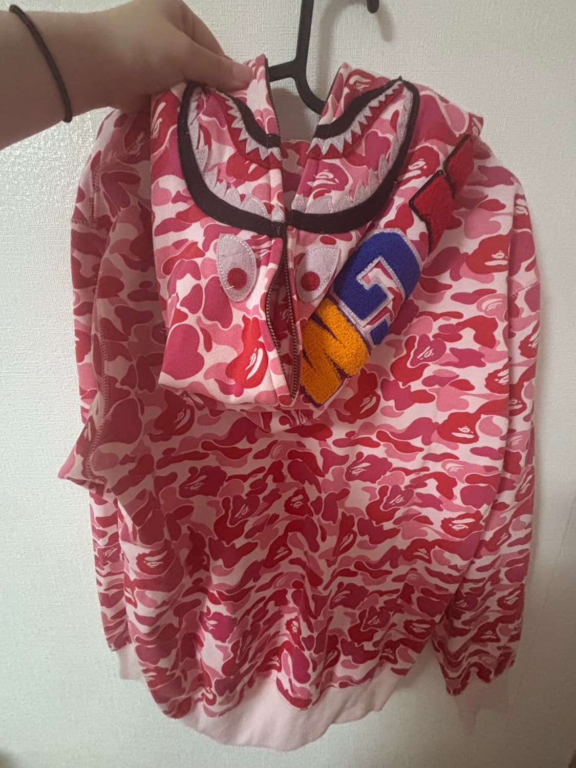 베이프 ABC 카모 후드 WGM 풀 집업 핑크 M 상품이미지1