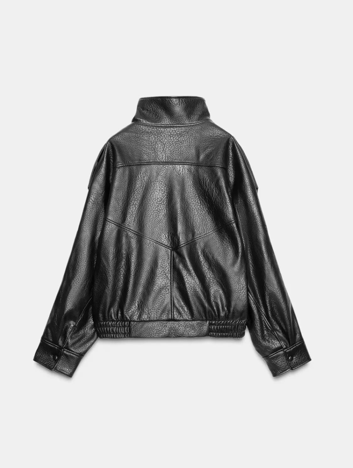 자라 페이크레더 점퍼 블랙 XXL 상품이미지3