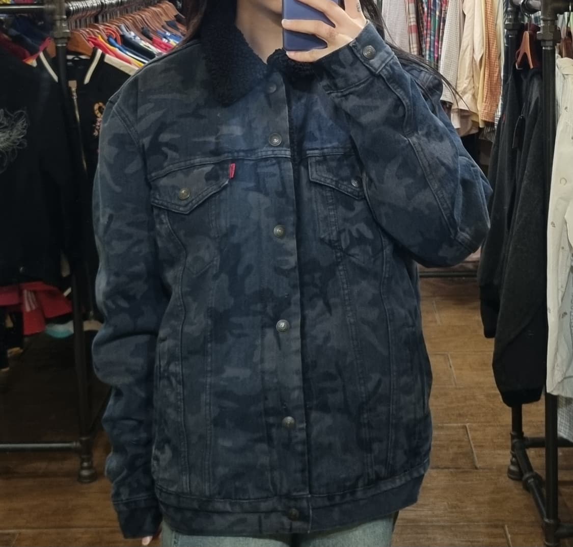 [Hi] levis 리바이스 양털 데님 자켓 블랙 상품이미지1